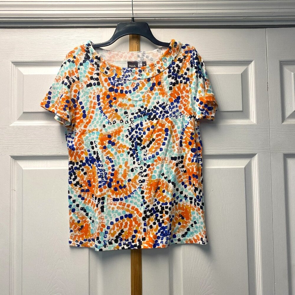NWOT - Rafaella Women's Studded Boat Neckline Top - Sz L